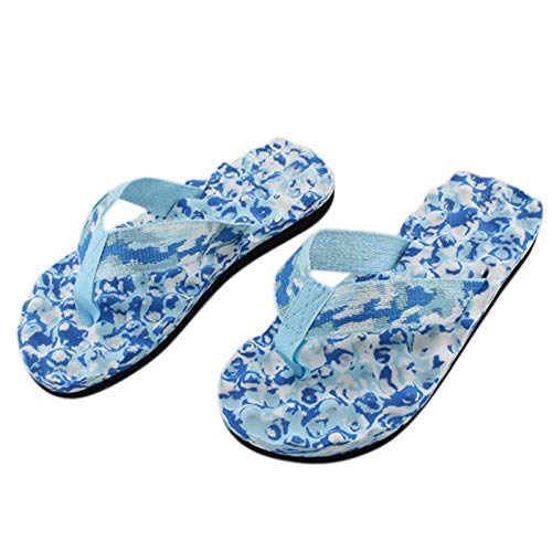 KHJH Mujer Verano Zapatillas Sandalias,Chanclas De Masaje Azul Baño Transpirable Punta Abierta Playa De Bohemia Zapatos Antideslizantes para Dama Niña Oficina Antideslizante Al Aire Libre Casual WAL