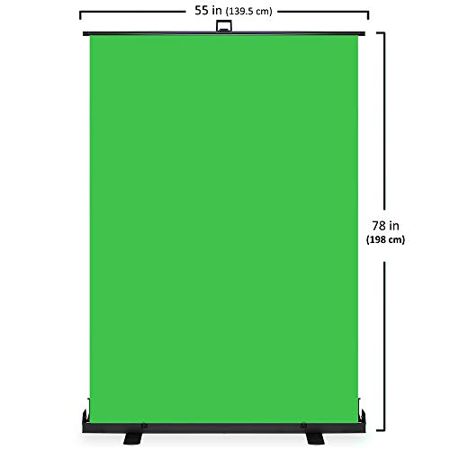 KHOMO GEAR Pantalla Verde Chroma Profesional Plegable con Base de Aluminio Transportable para Fondo de Fotografía y Videos - 138 x 208 cm