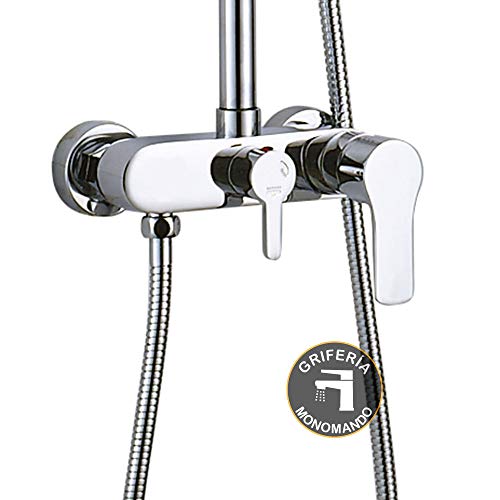 Kibath Grifo monomando CAN/VER compatible con la gran mayoría de columnas de ducha, desviador integrado para cambiar de posición de ducha a rociador, repuestos originales garantizados Kibath Grifo monomando CAN/VER compatible con la gran mayoría de columnas de ducha, desviador integrado para cambiar de posición de ducha a rociador, repuestos originales garantizados