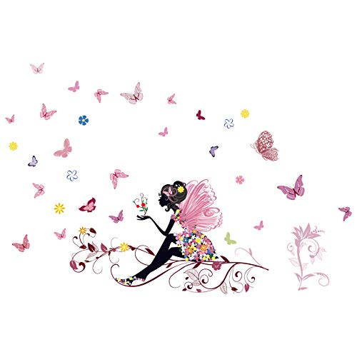 Kibi Flores Hada Mariposas Pared Adhesivos Pegatinas Decorativas Pared Mariposas Adhesivo para las Niñas Habitación de Niño Wall Stickers Salón Dormitorio Kibi Flores Hada Mariposas Pared Adhesivos Pegatinas Decorativas Pared Mariposas Adhesivo para las Niñas Habitación de Niño Wall Stickers Salón Dormitorio
