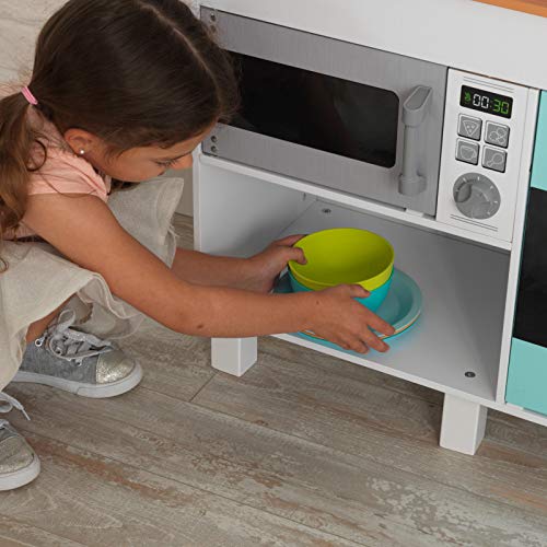 KidKraft-  Gourmet Chef Cocina de juguete de madera con máquina de hielo, Color Gris (53421)