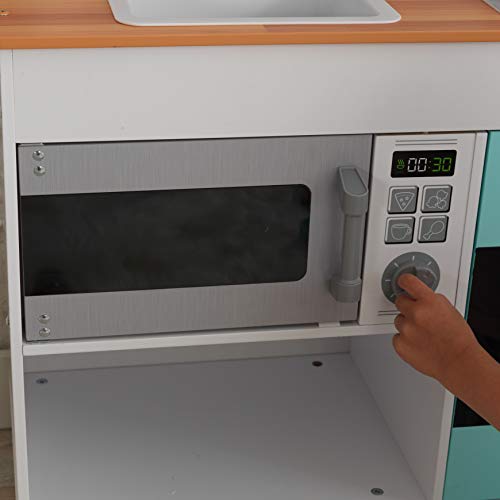 KidKraft-  Gourmet Chef Cocina de juguete de madera con máquina de hielo, Color Gris (53421)