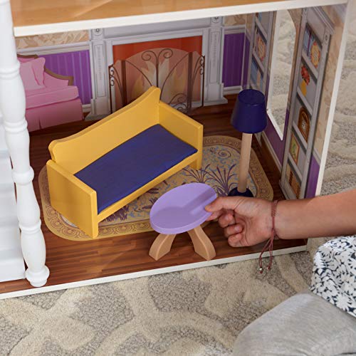 KidKraft- Savannah Casa de muñecas de madera con muebles y accesorios incluidos, 4 pisos, para muñecas de 30 cm , Color Blanco (65023)