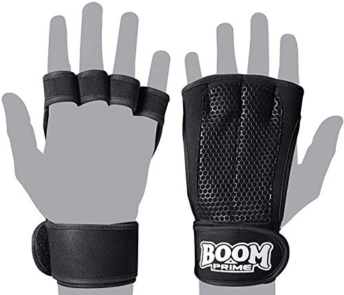 KIKFIT Crossfit Guantes Apretones Mano - para Levantar Barra Gimnasio Levantamiento de Pesas,Peso Muerto Calistenia Gimnasia Fitness Entrenamiento - sin Dedos Cuero Acolchado Palma Protector con KIKFIT Crossfit Guantes Apretones Mano - para Levantar Barra Gimnasio Levantamiento de Pesas,Peso Muerto Calistenia Gimnasia Fitness Entrenamiento - sin Dedos Cuero Acolchado Palma Protector con