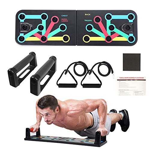 KIKILIVE 9 en 1 Push Up Rack Board,Ejercicio Multifunción Entrenamiento Muscular, Plegable Push Up Tabla Board Fitness Entrenamiento Gimnasio Ejercicio Stands para el Aptitud