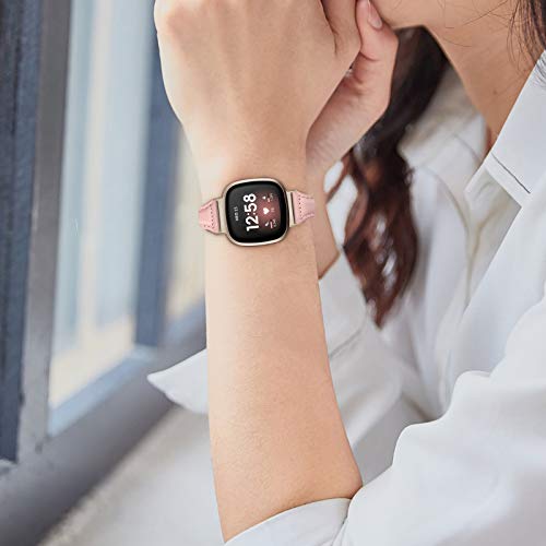 KIMILAR Correa de Cuero Compatible con Fitbit Sense/Versa 3 Correa para Mujeres Hombres, 5.5"-8.5" Pulseras de Repuesto Delgada y Estrecha Correa de Hebilla de Metal para Sense/Versa 3 Smartwatch KIMILAR Correa de Cuero Compatible con Fitbit Sense/Versa 3 Correa para Mujeres Hombres, 5.5"-8.5" Pulseras de Repuesto Delgada y Estrecha Correa de Hebilla de Metal para Sense/Versa 3 Smartwatch