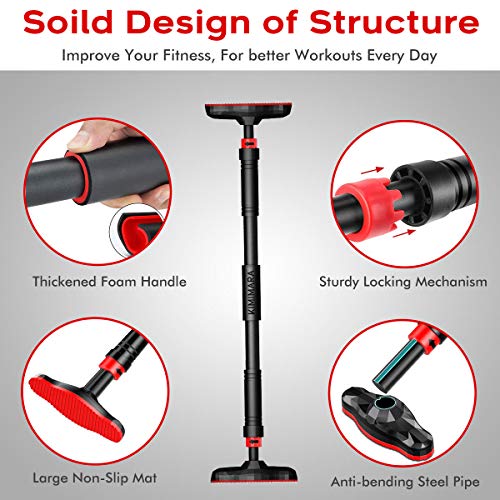Kimimara Barra de Dominadas, Barra Dominadas Puerta sin Tornillos instalación, Para Hacer Ejercicio en Casa en Interiores (70-95cm)