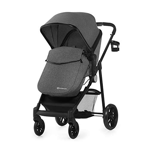Kinderkraft Carrito Bebé 3 en 1 JULI, Silla de Paseo, Silla Coche, Capazo, Gris