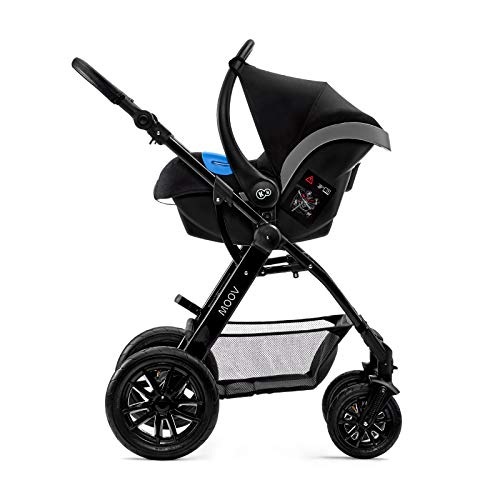 Kinderkraft Carrito Bebé 3 Piezas MOOV, Capazo, Silla Paseo, Silla Coche, Negro