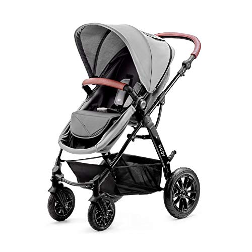 Kinderkraft Carrito Bebé 3 Piezas MOOV, Silla Paseo, Silla Coche, Plegable, Gris