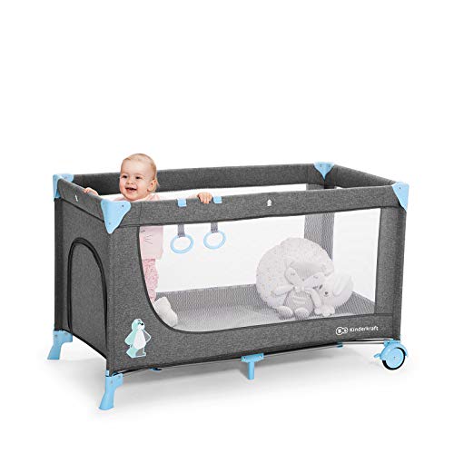 Kinderkraft Cuna de Viaje JOY, Transporte Fácil, Plegable, Hasta 15 kg, Azul Kinderkraft Cuna de Viaje JOY, Transporte Fácil, Plegable, Hasta 15 kg, Azul