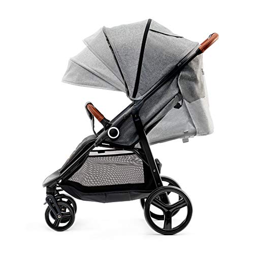 Kinderkraft Silla de Paseo GRANDE, Carrito, Capota Desplegable, para Niños, Gris