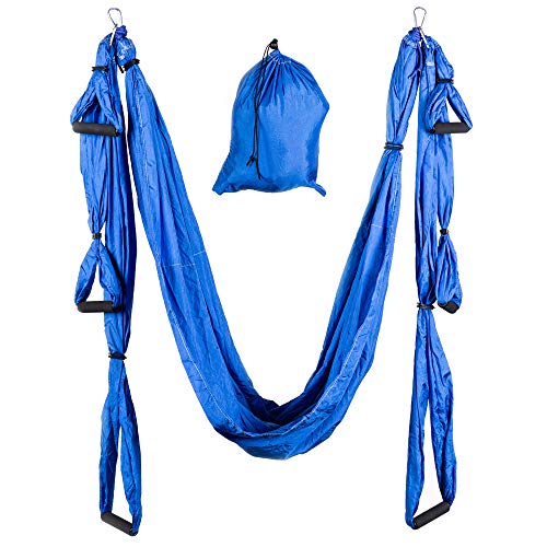 KINGSBOX Yoga Hammock 丨Columpio de Yoga Aéreo丨 Carga Máxima 300 kg丨Color Azul Océano丨Material Nylon Suave