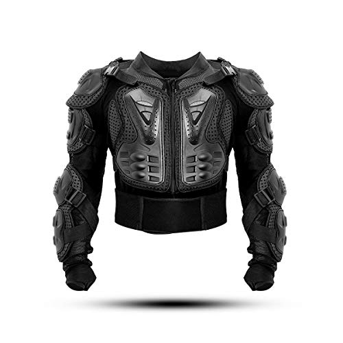 KINGUARD Chaqueta de Moto Chaqueta Protectora Cuerpo Armadura Profesional de Motocicleta Protección del Cuerpo Entero Spine Chest para Hombres Mujeres (Negro, S)