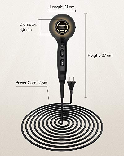 KIPOZI Secador Pelo Ionico para Eliminar el Aspecto Frizz del Cabello, Secador Profesional de Dc Motor de 1800W, Potente Flujo de Aire, Ligero Peso, Bajo Ruido, 3 Niveles de Temperatura, 2 Velocidades KIPOZI Secador Pelo Ionico para Eliminar el Aspecto Frizz del Cabello, Secador Profesional de Dc Motor de 1800W, Potente Flujo de Aire, Ligero Peso, Bajo Ruido, 3 Niveles de Temperatura, 2 Velocidades