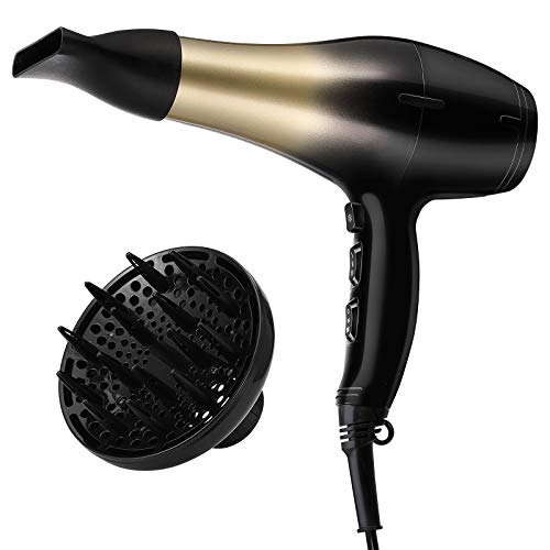 KIPOZI Secador Pelo Ionico para Eliminar el Aspecto Frizz del Cabello, Secador Profesional de Dc Motor de 1800W, Potente Flujo de Aire, Ligero Peso, Bajo Ruido, 3 Niveles de Temperatura, 2 Velocidades KIPOZI Secador Pelo Ionico para Eliminar el Aspecto Frizz del Cabello, Secador Profesional de Dc Motor de 1800W, Potente Flujo de Aire, Ligero Peso, Bajo Ruido, 3 Niveles de Temperatura, 2 Velocidades