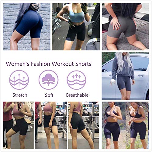 Kipro - Pantalones cortos de yoga para mujer, cintura alta, con bolsillo