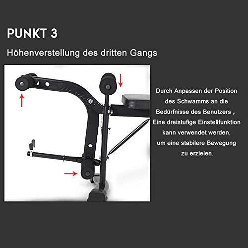 KirinSport - Banco de pesas, plegable, banco de entrenamiento, multigimnasio, deportivo, banco de empuje, para equipamiento de entrenamiento, ajustable, soporte de barras para pesas, banco de fondo KirinSport - Banco de pesas, plegable, banco de entrenamiento, multigimnasio, deportivo, banco de empuje, para equipamiento de entrenamiento, ajustable, soporte de barras para pesas, banco de fondo