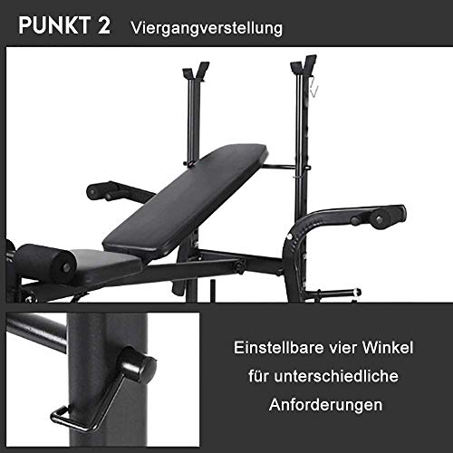 KirinSport - Banco de pesas, plegable, banco de entrenamiento, multigimnasio, deportivo, banco de empuje, para equipamiento de entrenamiento, ajustable, soporte de barras para pesas, banco de fondo KirinSport - Banco de pesas, plegable, banco de entrenamiento, multigimnasio, deportivo, banco de empuje, para equipamiento de entrenamiento, ajustable, soporte de barras para pesas, banco de fondo
