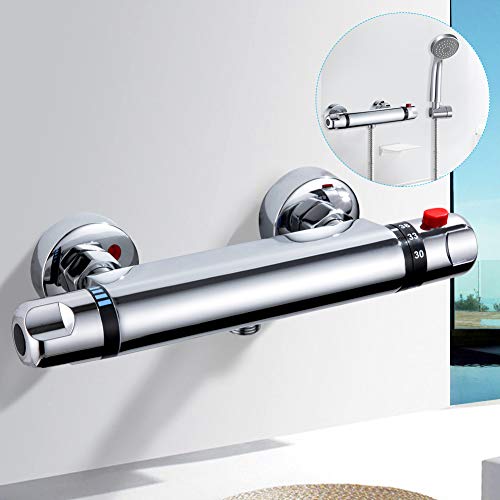 kisimixer Grifo Termostatico Ducha Termostático Ducha Grifos de Bañera Mezclador Termostático Ducha Moderno Cromo para Baño 20-50 ℃ kisimixer Grifo Termostatico Ducha Termostático Ducha Grifos de Bañera Mezclador Termostático Ducha Moderno Cromo para Baño 20-50 ℃