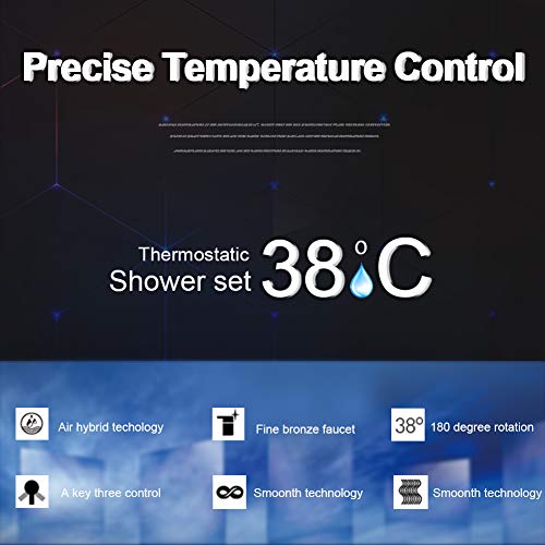 kisimixer Grifo Termostatico Ducha Termostático Ducha Grifos de Bañera Mezclador Termostático Ducha Moderno Cromo para Baño 20-50 ℃ kisimixer Grifo Termostatico Ducha Termostático Ducha Grifos de Bañera Mezclador Termostático Ducha Moderno Cromo para Baño 20-50 ℃