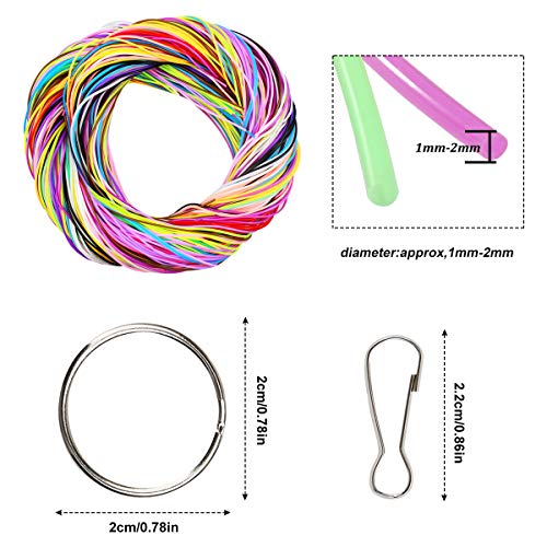 Kissral 200 PCS hilo Plastico, Cuerda, Cordón Plástico, Bastelset para para la Pulsera DIY, Joyería, 20 Colores