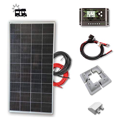 Kit 150W CAMPER 12V panel solar placa monocristalina células PERC de alta eficiencia Kit 150W CAMPER 12V panel solar placa monocristalina células PERC de alta eficiencia