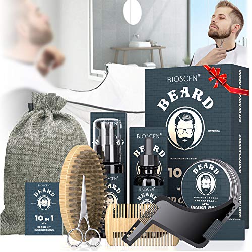 Kit Cuidado Barba para Hombre 10pcs, con Champú Barba, Aceite Barba, Bálsamo Barba, Cepillo Barba, Peine Barba, Plantilla Barba, Tijeras Barba, Delantal Barba, Bolsa, Regalos Originales para Hombre Kit Cuidado Barba para Hombre 10pcs, con Champú Barba, Aceite Barba, Bálsamo Barba, Cepillo Barba, Peine Barba, Plantilla Barba, Tijeras Barba, Delantal Barba, Bolsa, Regalos Originales para Hombre
