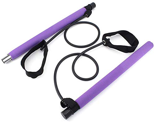 Kit de Barra de Pilates con Banda de Resistencia, Bandas elásticas de pilates, Gimnasio Multifuncional portátil para el hogar, Ejercicio de Pilates Stick, Entrenamiento Total del Cuerpo, para Yoga