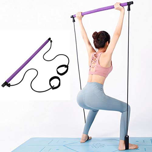 Kit de Barra de Pilates con Banda de Resistencia, Bandas elásticas de pilates, Gimnasio Multifuncional portátil para el hogar, Ejercicio de Pilates Stick, Entrenamiento Total del Cuerpo, para Yoga