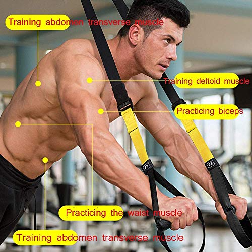 Kit de Correas de Resistencia de Peso Corporal, Entrenamientos de Gimnasio Profesional para Interiores, Viajes y al Aire Libre. Construir músculo Magro, Fuerza Central,Verde Kit de Correas de Resistencia de Peso Corporal, Entrenamientos de Gimnasio Profesional para Interiores, Viajes y al Aire Libre. Construir músculo Magro, Fuerza Central,Verde