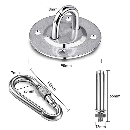 Kit de ganchos colgantes para hamacas, capacidad de 500 kg Ganchos ultra duraderos para columpios, sillas, yoga, múltiples gimnasios interiores y exteriores Kit de ganchos colgantes para hamacas, capacidad de 500 kg Ganchos ultra duraderos para columpios, sillas, yoga, múltiples gimnasios interiores y exteriores