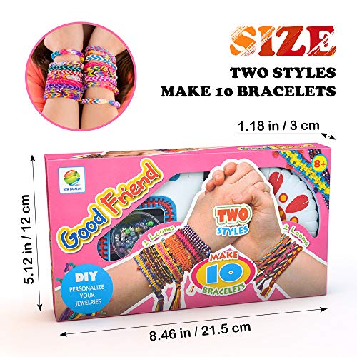 Kit de pulsera de la amistad para niñas,Kit de fabricación de pulsera de bricolaje para niños de 5-10 años Regalo de cumpleaños para niñas de 5-12 años Kit de cuentas para niñas de edad presente 7 8 9