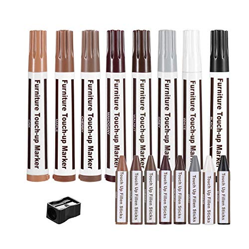 Kit de reparación de muebles marcadores de madera-Marcadores y palos de relleno, kit de restauración de arañazos para manchas. Kit de reparación de muebles marcadores de madera-Marcadores y palos de relleno, kit de restauración de arañazos para manchas.
