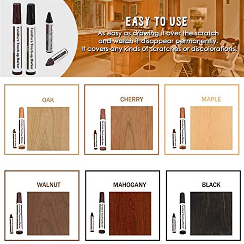 Kit de reparación de muebles Marcadores de madera y varas de cera con afilador,para manchas,rasguños,pisos de madera,escritorios,carpinteros,postes de cama,retoques y cubrimientos Kit de reparación de muebles Marcadores de madera y varas de cera con afilador,para manchas,rasguños,pisos de madera,escritorios,carpinteros,postes de cama,retoques y cubrimientos