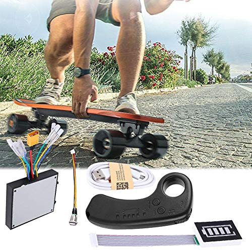 Kit ESC para monopatín eléctrico, 430W 36V Dual Drive Longboard eléctrico Control sustituto Mainboard Motor sin escobillas con control remoto, indicador LED, 4 modos de velocidad para monopatín DIY