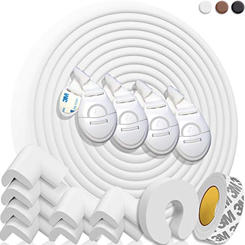 Kit Protector Para Esquinas y Bordes | Juego de 8 Cantos Protectores y 1 Rollo, Cobertura Total de 6,4 M | Kit de la Seguridad del Niño en la Casa | Tope Puerta y 4 Cierre de Seguridad (Blanco Marfil) Kit Protector Para Esquinas y Bordes | Juego de 8 Cantos Protectores y 1 Rollo, Cobertura Total de 6,4 M | Kit de la Seguridad del Niño en la Casa | Tope Puerta y 4 Cierre de Seguridad (Blanco Marfil)