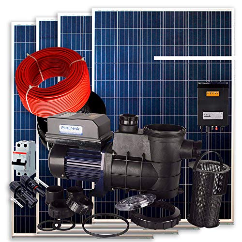Kit Solar Piscina PlusEnergy + Bomba Depuradora 750 72V 1cv + 4 Paneles Solares + Regulador + Conectores