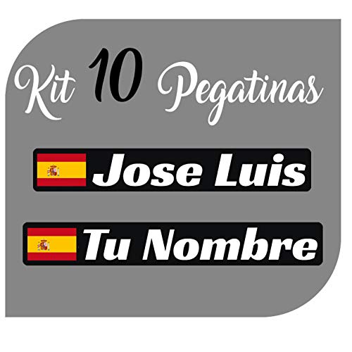 Kit x10 Pegatinas Vinilo Bandera España + tu Nombre - Bici, Casco, Pala De Padel, Monopatin, Coche, Moto, etc. Kit de Diez Vinilos (Pack Fuentes 1) Kit x10 Pegatinas Vinilo Bandera España + tu Nombre - Bici, Casco, Pala De Padel, Monopatin, Coche, Moto, etc. Kit de Diez Vinilos (Pack Fuentes 1)