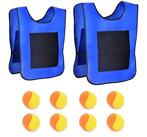 kitchen-dream 2 Chalecos de Tiro con 8 Bolas de algodón Juego de Objetivo de Lanzamiento Juego de Chaleco de Velcro con Bola de Tiro (Azul) kitchen-dream 2 Chalecos de Tiro con 8 Bolas de algodón Juego de Objetivo de Lanzamiento Juego de Chaleco de Velcro con Bola de Tiro (Azul)