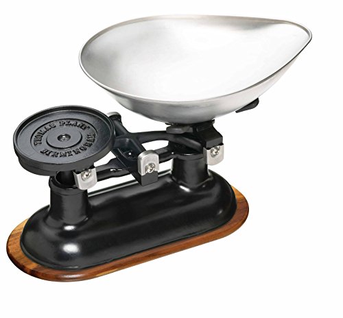 KitchenCraft Living Nostalgia Báscula Mecánica de Cocina con Recipiente y Pesas en Caja de Regalo, Hierro Fundido con Soporte de Madera de Acacia KitchenCraft Living Nostalgia Báscula Mecánica de Cocina con Recipiente y Pesas en Caja de Regalo, Hierro Fundido con Soporte de Madera de Acacia