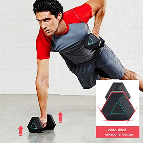 Kiter Mancuerna Amplia Hexagonal con Mancuernas Inicio Yoga Pérdida de Peso Equipo Recubierto de plástico Fino Brazo 2.5/5 / 7.5/10/15 kg, uno for la Venta Mancuernas Gimnasio en casa