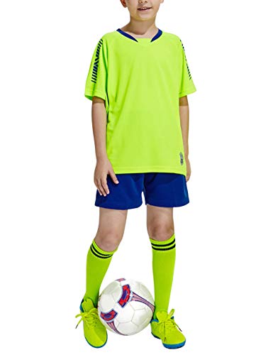 Kits de Camiseta de fútbol para niños Muchachos jóvenes - Manga Corta Camiseta y Pantalones Cortos y Calcetines Traje de Equipo de fútbol de Jersey