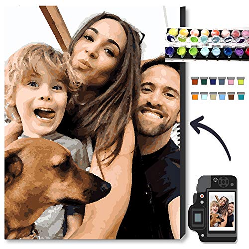 Kits personalizados para pintar por números para adultos, kits profesionales de pintura de mascotas y retratos, regalos de bricolaje, haga su propia foto con marco, pinturas y pinceles para dibujar…