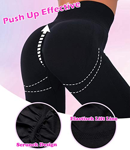 KIWI RATA Leggings Push up Mujer Fitness Mallas Pantalones Deportivos de Cintura Alta Yoga Leggins Pantalón Sin Costuras para Deporte Running Elásticos y Ajustados