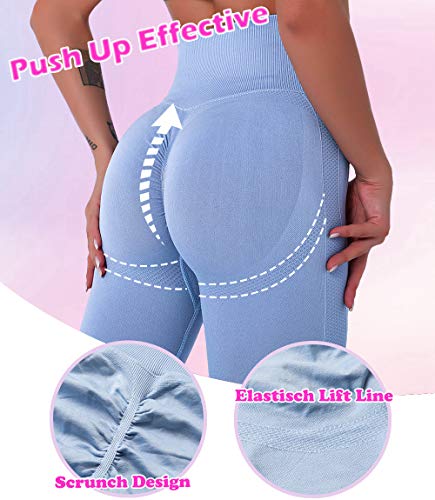 KIWI RATA Leggings Push up Mujer Fitness Mallas Pantalones Deportivos de Cintura Alta Yoga Leggins Pantalón Sin Costuras para Deporte Running Elásticos y Ajustados