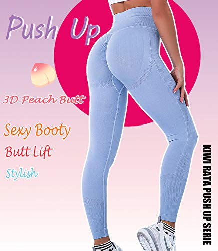 KIWI RATA Leggings Push up Mujer Fitness Mallas Pantalones Deportivos de Cintura Alta Yoga Leggins Pantalón Sin Costuras para Deporte Running Elásticos y Ajustados