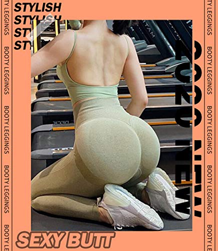 KIWI RATA Leggins Deportivos Mujer Push up Mallas Pantalones Cintura Alta Yoga Leggings Pantalón Moda Sin Costuras para Fitness Running Deporte Elásticos y Transpirables (Verde, S) KIWI RATA Leggins Deportivos Mujer Push up Mallas Pantalones Cintura Alta Yoga Leggings Pantalón Moda Sin Costuras para Fitness Running Deporte Elásticos y Transpirables (Verde, S)