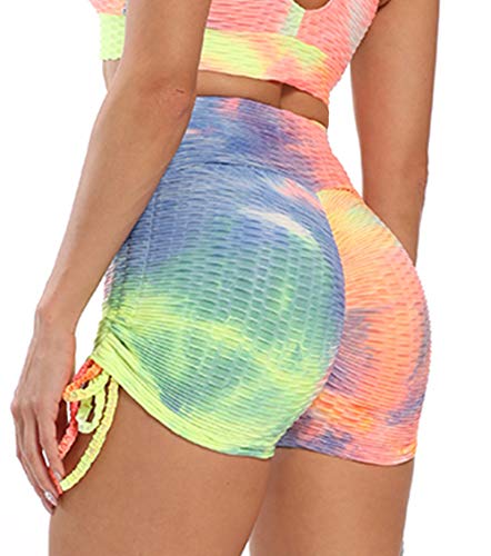 KIWI RATA Mallas Cortas Push Up Mujer Pantalones Cortos Deportivos Cintura Alta Yoga Leggings Pantalón de Verano Fitness Leggins Shorts Running Elásticos Cómodo y Transpirable