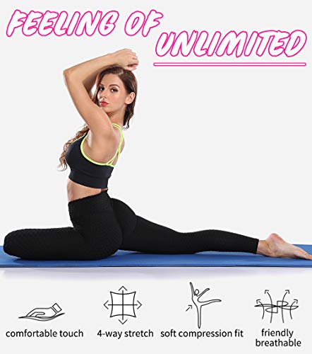 KIWI RATA Mallas Push up Mujer Leggins Deportivos Yoga Leggings de Cintura Alta Pantalones Deporte para Fitness Running Elásticos y Transpirables (Negro, S)